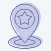 Icon Pin Point. related to Navigation symbol. two tone style. simple design illustration vector