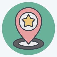 Icon Pin Point. related to Navigation symbol. color mate style. simple design illustration vector