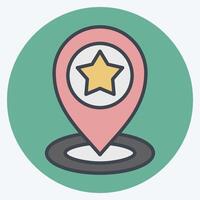 Icon Pin Point. related to Navigation symbol. color mate style. simple design illustration vector