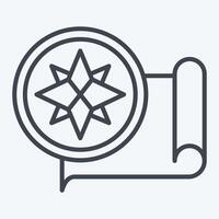 Icon Compass. related to Navigation symbol. line style. simple design illustration vector