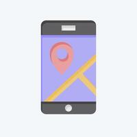 Icon Mobile Gps. related to Navigation symbol. flat style. simple design illustration vector