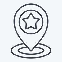 Icon Pin Point. related to Navigation symbol. line style. simple design illustration vector
