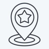 Icon Pin Point. related to Navigation symbol. line style. simple design illustration vector