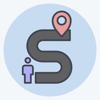 Icon Destination 2. related to Navigation symbol. color mate style. simple design illustration vector