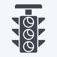 Icon Traffic Light. related to Navigation symbol. glyph style. simple design illustration vector