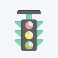 Icon Traffic Light. related to Navigation symbol. flat style. simple design illustration vector