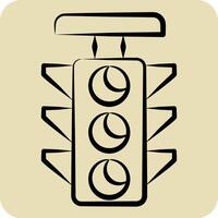 Icon Traffic Light. related to Navigation symbol. hand drawn style. simple design illustration vector