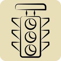 Icon Traffic Light. related to Navigation symbol. hand drawn style. simple design illustration vector