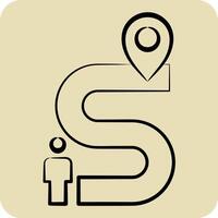 Icon Destination 2. related to Navigation symbol. hand drawn style. simple design illustration vector