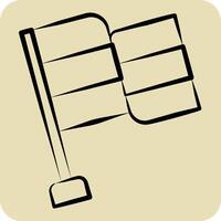 Icon Flag. related to Navigation symbol. hand drawn style. simple design illustration vector