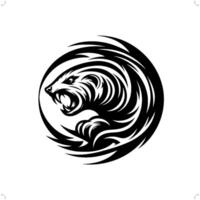 mole in modern tribal tattoo, abstract line art of animals, minimalist contour. vector