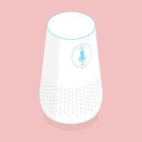 3D Isometric Flat Concept of Smart Speaker. vector