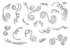 doodle wind illustration hand drawn style isolated on white background. vector