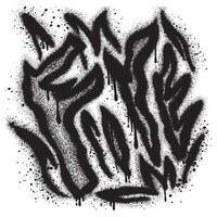 Spray Painted Graffiti Fire flame Sprayed isolated with a white background. illustration. vector