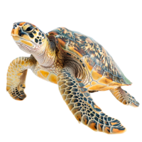 Sea turtle swimming on isolated transparent background png