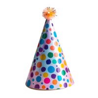 Birthday party hat on isolated transparent background png