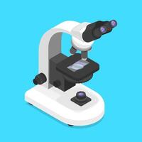 Isometric flat concept of a isolated microscope. vector
