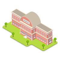 3D Isometric Illustration of School Building. vector