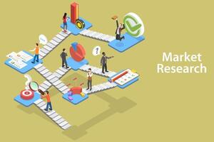 3D Isometric Conceptual Illustration of Market Research vector