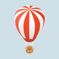 3D Isometric Flat Concept of Air Balloon vector