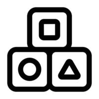 Simple Blocks Toy icon. The icon can be used for websites, print templates, presentation templates, illustrations, etc vector