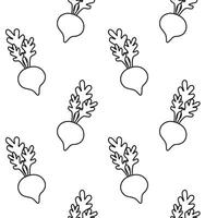 seamless pattern of cartoon beet root vector