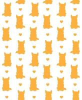 seamless pattern of hand drawn corgi dog silhouette vector