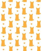 seamless pattern of hand drawn corgi dog silhouette vector