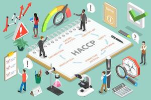 3D Isometric Flat Conceptual Illustration of HACCP vector