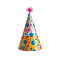 Birthday party hat on isolated transparent background png