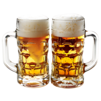 Beer mugs cheers toast on isolated transparent background png