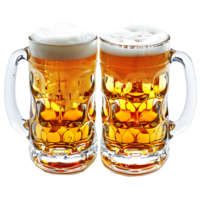 Beer mugs cheers toast on isolated transparent background png