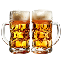 Beer mugs cheers toast on isolated transparent background png