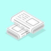 3D Isometric Flat Concept of Newspapers. vector