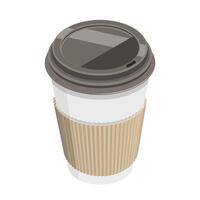 3D Isometric Flat Concept of Coffee Cup vector