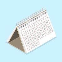 3d isométrica plano concepto de calendario vector