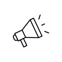 Advertisement megaphone speaker icon. Simple outline style. Attention, horn, loudspeaker, voice, announcement, advertising concept. Thin line symbol. isolated. vector