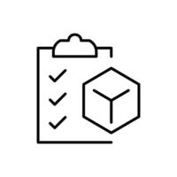 Product requirements icon. Simple outline style. Product management, testing, check, list, checklist, clipboard, evaluation concept. Thin line symbol. isolated. vector