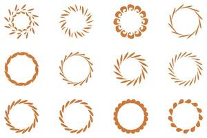 Circle ornamental frame design set vector