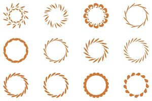 Circle ornamental frame design set vector