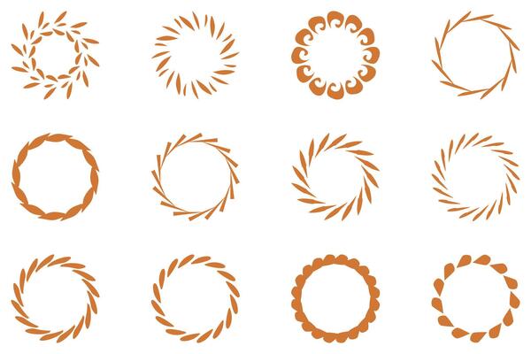 Circle ornamental frame design set