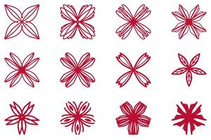 Botanical flower design set. Decorative floral vector