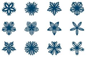 Botanical flower design set. Decorative floral vector