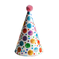 Birthday party hat on isolated transparent background png