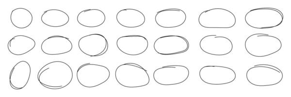bosquejo línea redondo circular y cuadrado forma vector
