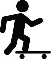 Skateboard Outline set icon Collection. Figure ice skating shoes. vector