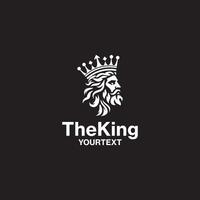 The King logo design, modern king logo, king with crown vector