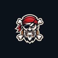 pirata logo, mascota piratas logo vector