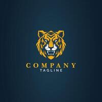 Geometric Tiger Head Logo template vector