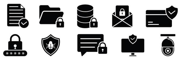 Set of Security icon collection. Protect, Secure symbol. vector